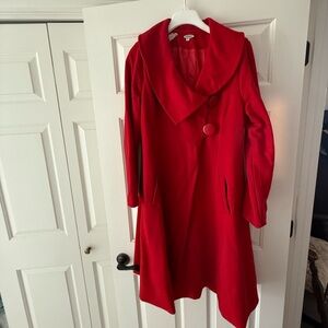 Red Peacoat Perfect for Holidays